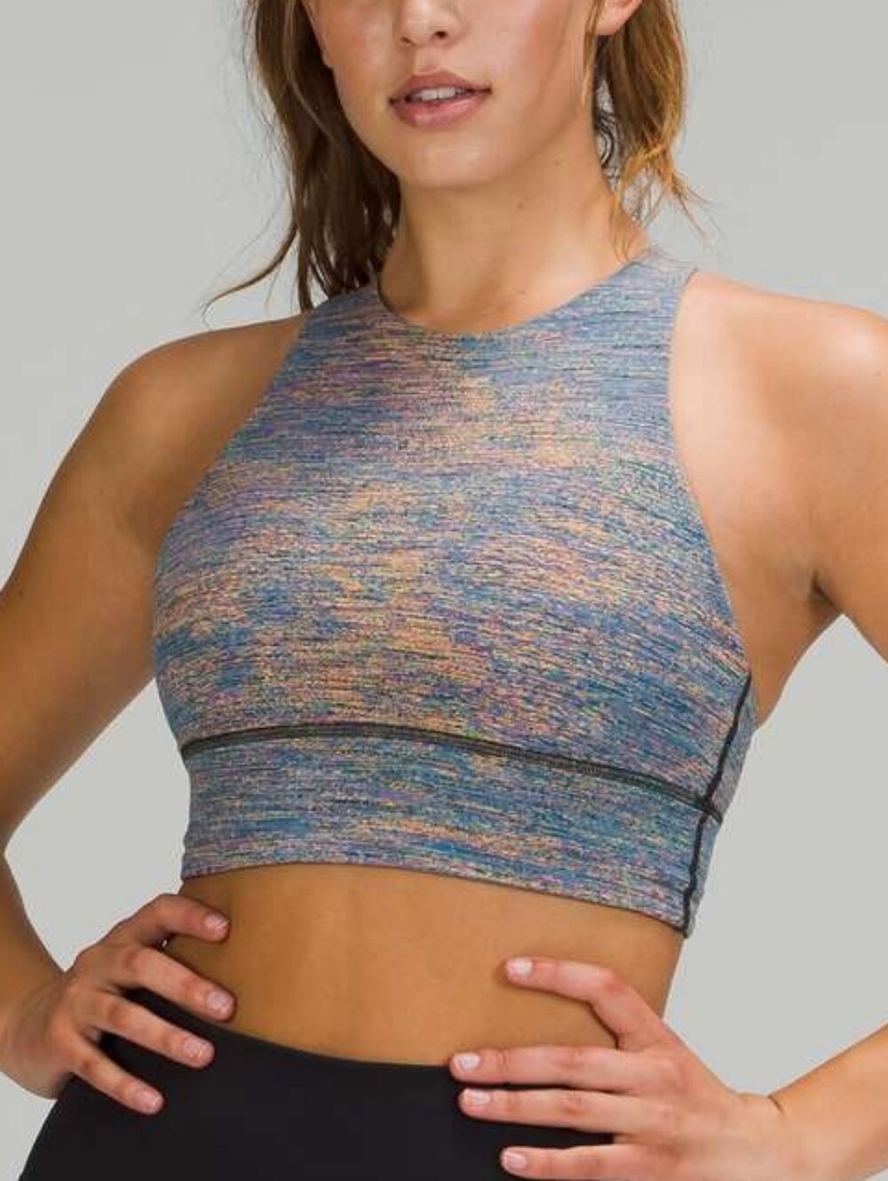 Lululemon Energy Bra High Neck Long Line *Medium Support Cup Spectral Womens 8